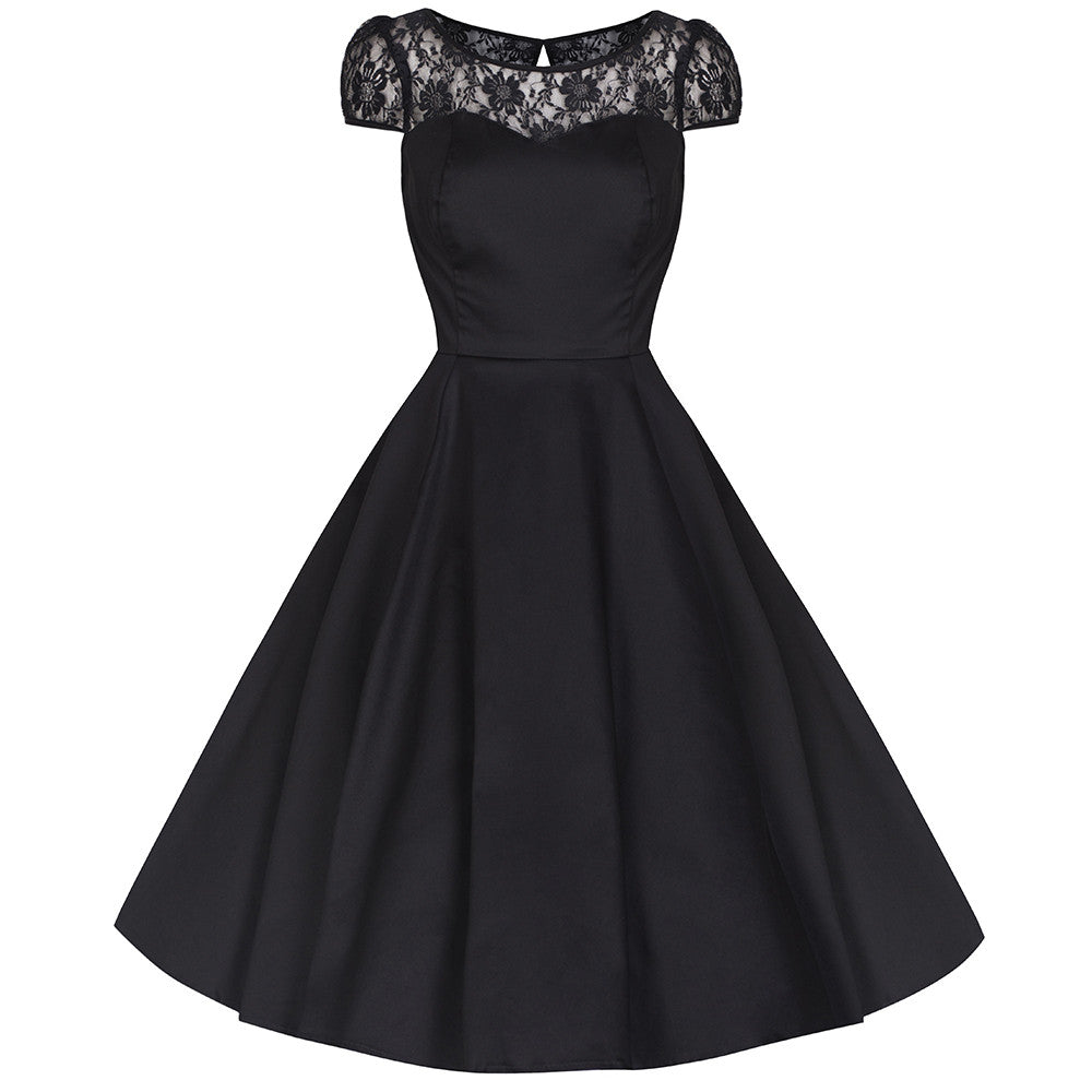 Black Lace Rockabilly Cocktail Swing Dress – Pretty Kitty Fashion
