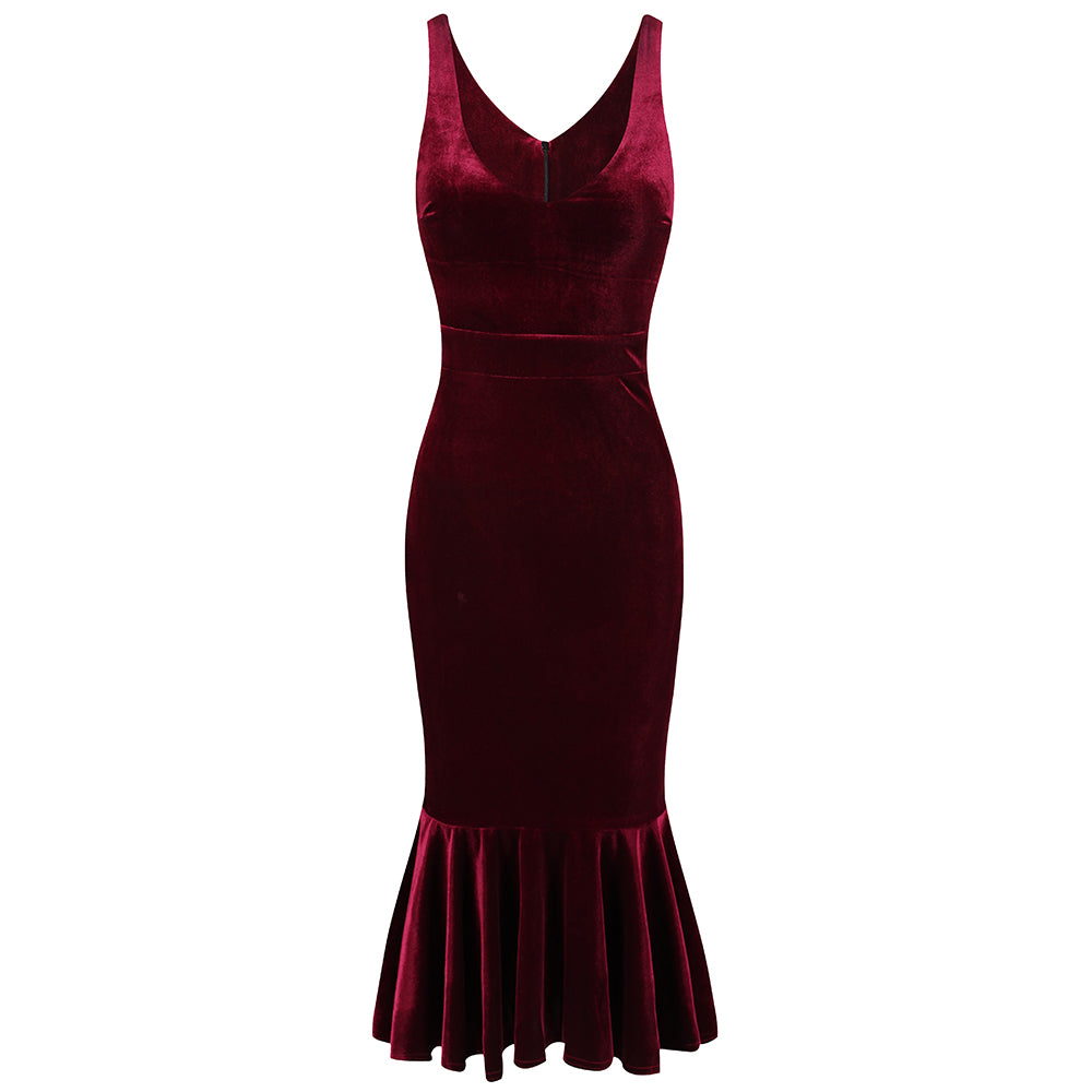 red v neck dress uk