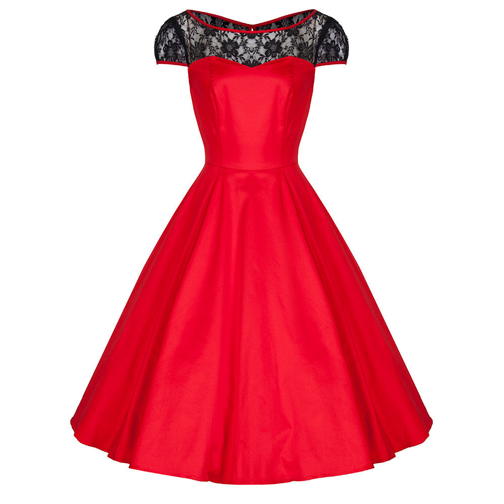 red 50s dress