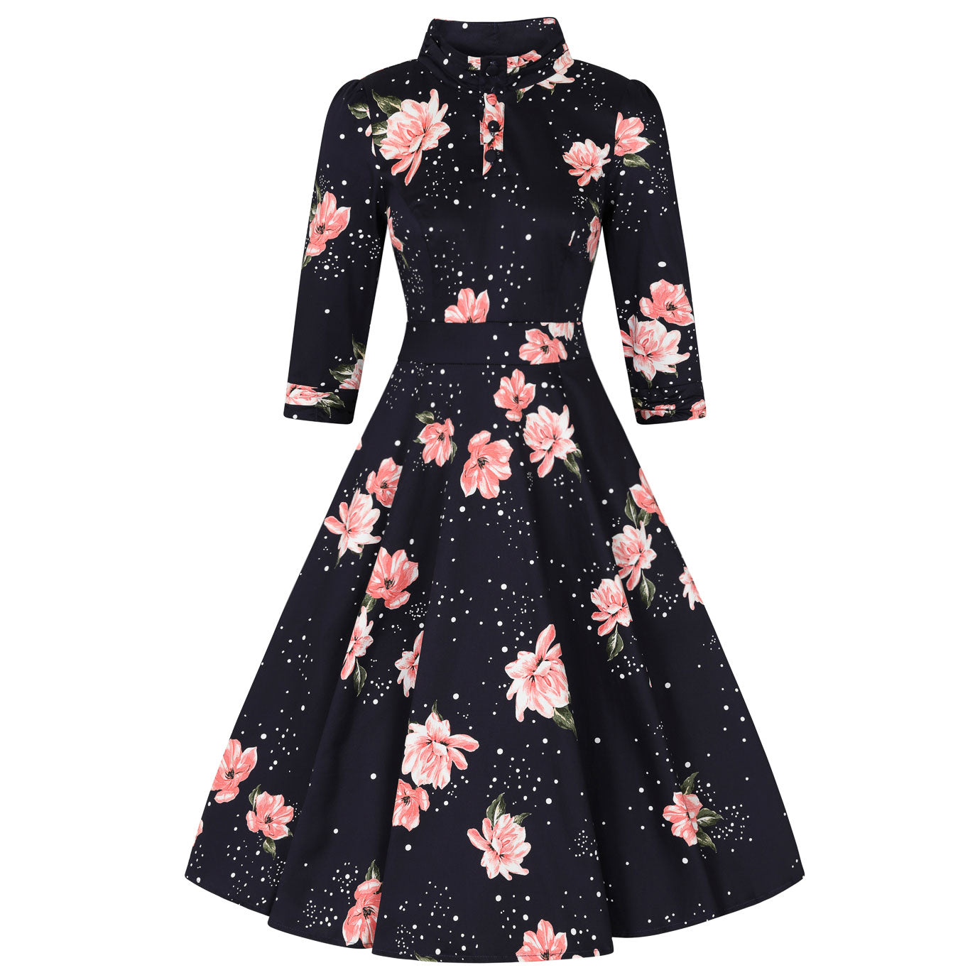 navy floral occasion dress