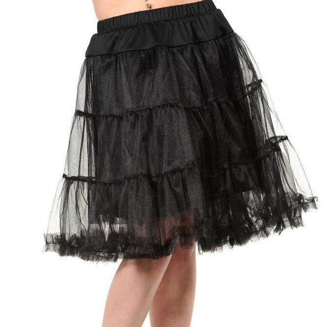 Short petticoat uncovering dark belt view