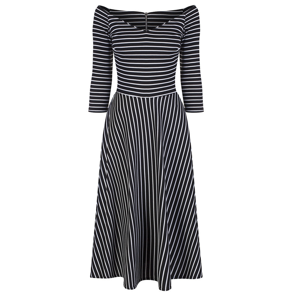 black and white striped dress uk