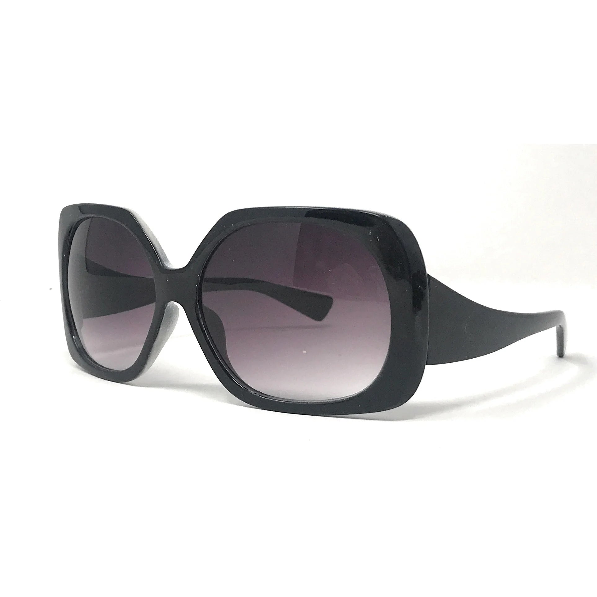 Rachel Black Square Oversized Sunglasses Retro 1960's 
