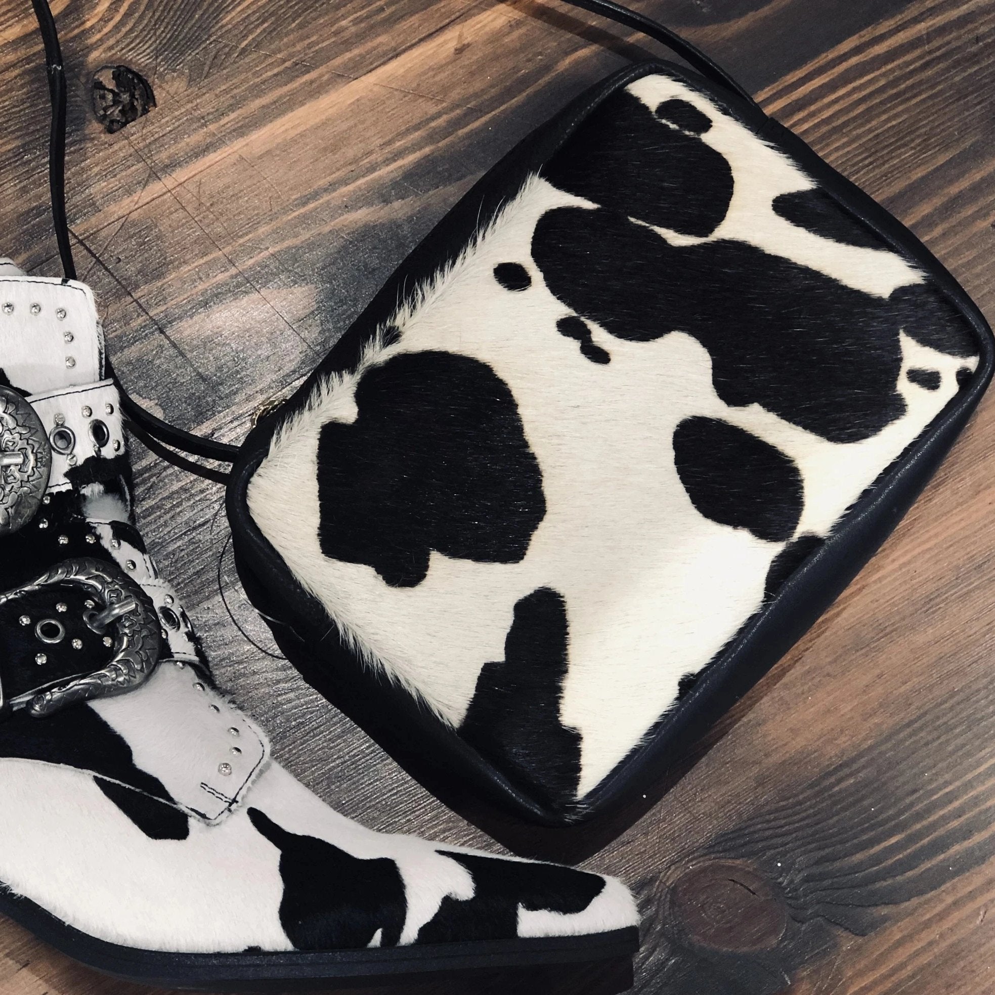 cow print clutch