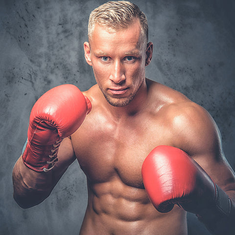 boxing man muscles for boxing gloves training workout