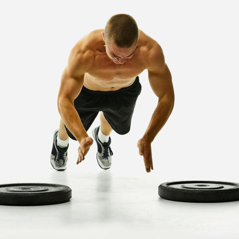 man doing push up explosive