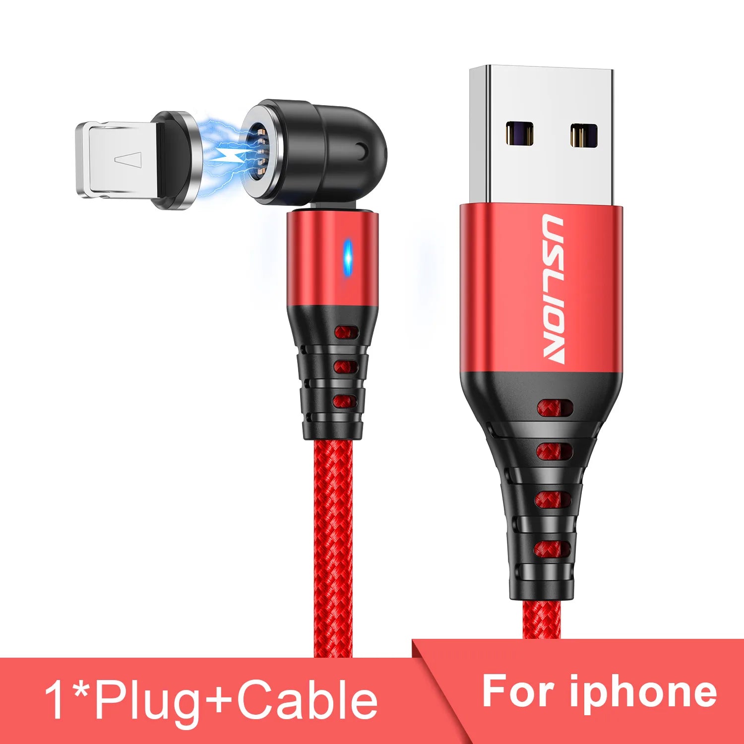 USLION Magnetyczny kabel szybkiego ładowania Typ C IOS do iPhone Samsung Smartphone - Zdjęcie 13 z 16
