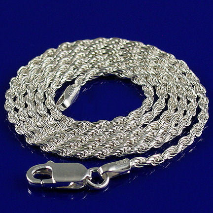 22 in sterling silver rope chain