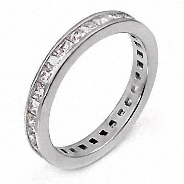 Kenda: Stackable 1.60ct Russian Ice CZ Princess Cut Eternity Band Ring ...