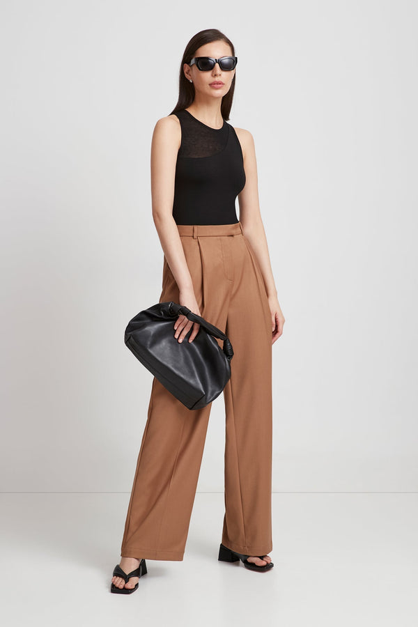 Polyviscose ankle-grazer pants