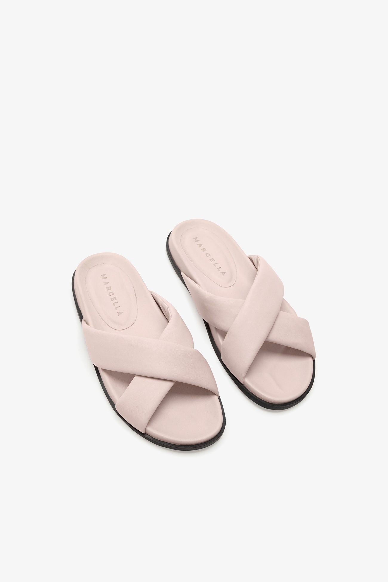 Pink Leather Flat Sandals - Riverside Sandals | Marcella