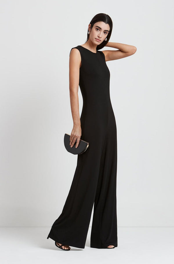 Goddess Black Halter Neck Flare Jumpsuit – Club L London - USA