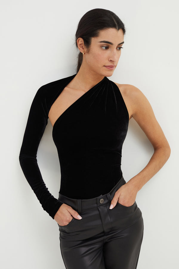 Vito Cold Shoulder Top Black