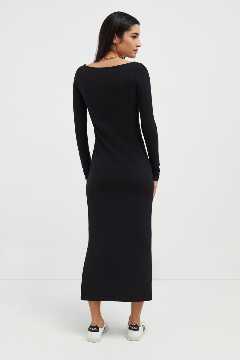 Black Fitted Sweatshirt Dress - Barrow Dress | Marcella