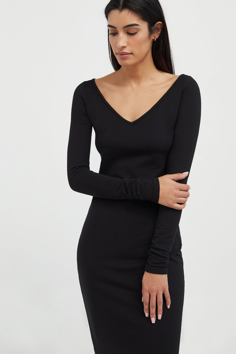 Black Fitted Sweatshirt Dress - Barrow Dress | Marcella