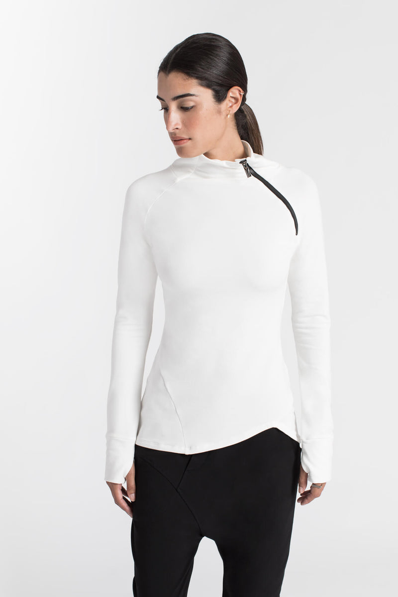 Fitted Zip Up Pullover - Brie Light Sweatshirt | Marcella