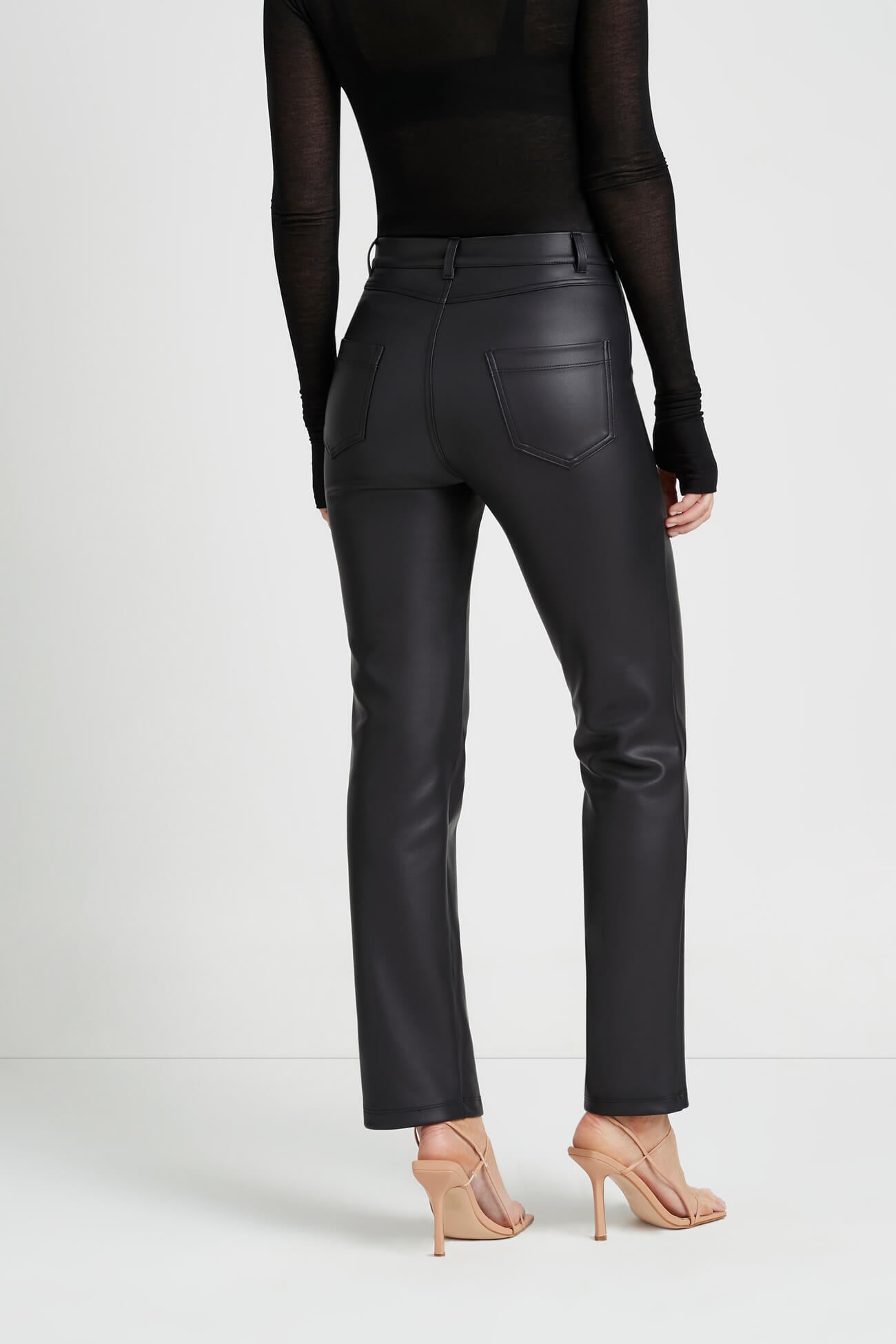 Black Vegan Leather Sheen - Vinci Pants | Marcella