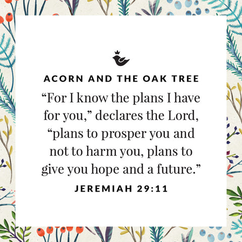 “For I know the plans I have for you,” declares the Lord, “plans to prosper you and not to harm you, plans to give you hope and a future.” Jeremiah 29:11