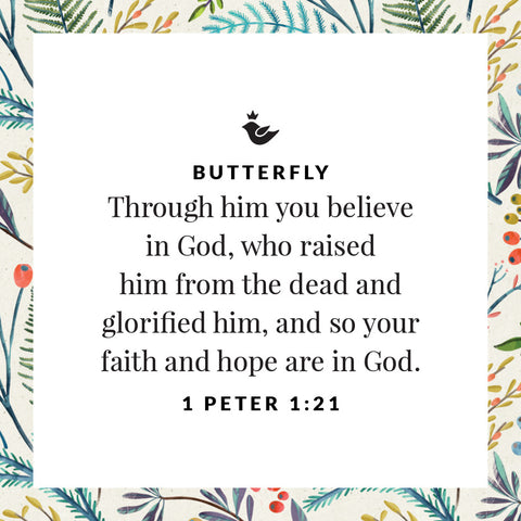 Through him you believe in God, who raised him from the dead and glorified him, and so your faith and hope are in God. 1 Peter 1:21