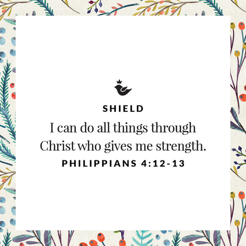 I can do all things through Christ who gives me strength.  Philippians 4:12-13