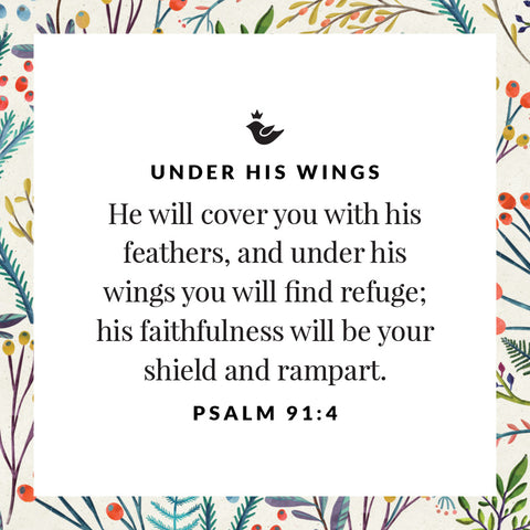 He will cover you with his feathers, and under his wings you will find refuge; his faithfulness will be your shield and rampart. Psalm 91:4