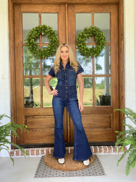 Crazy Over You Denim Jumpsuit