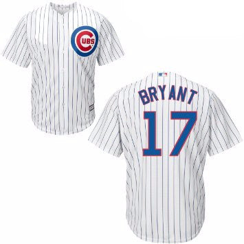 Men's Majestic Chicago Cubs #17 Kris Bryant Replica Cream Cooperstown  Throwback MLB Jersey