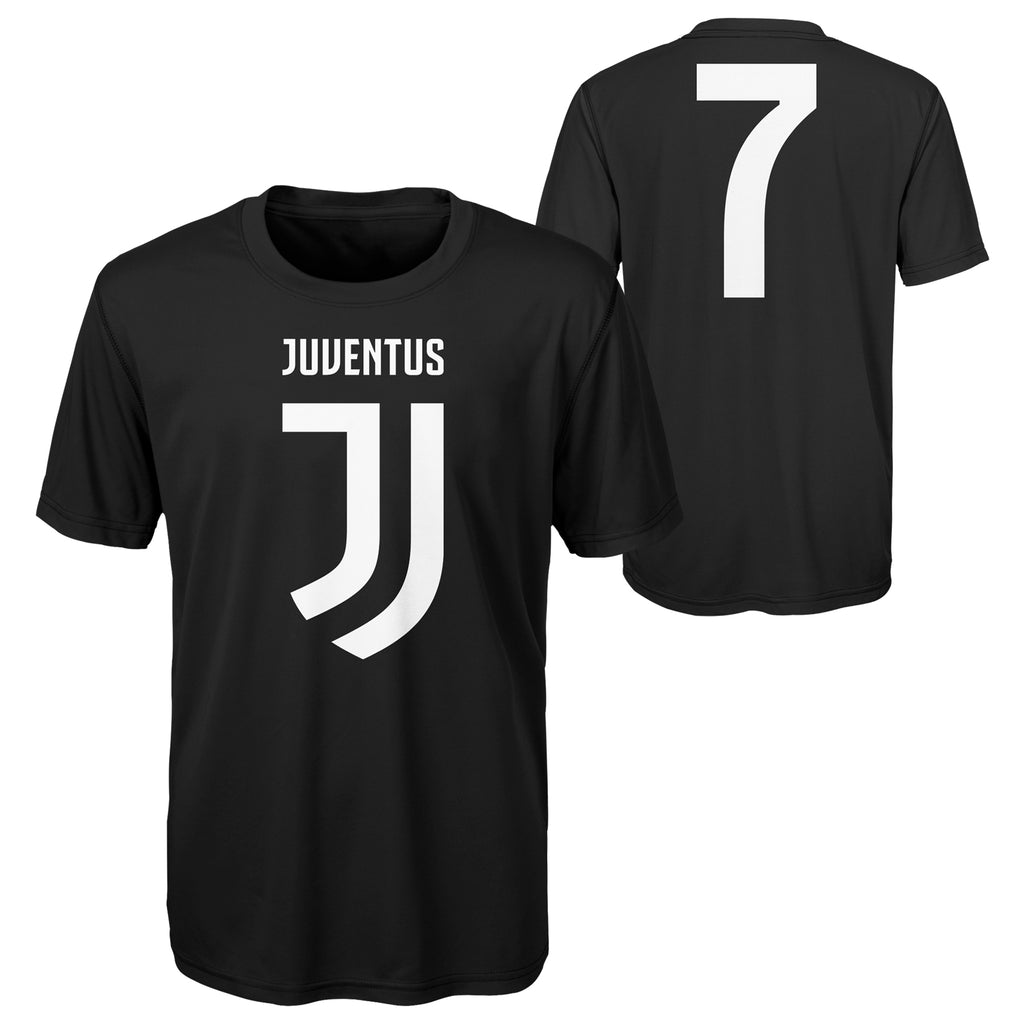 Youth Cristiano Ronaldo 7 Juventus Black T Shirt