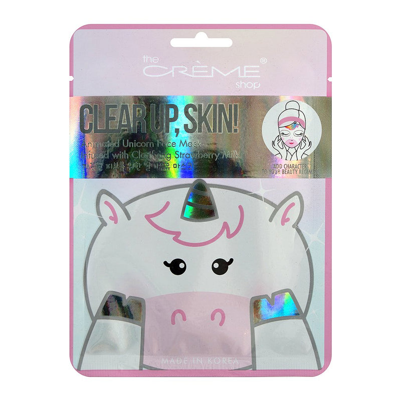 Clear Up, Skin! Unicorn Face Mask - Infused with Clarifying Strawberry - The Crème Shop