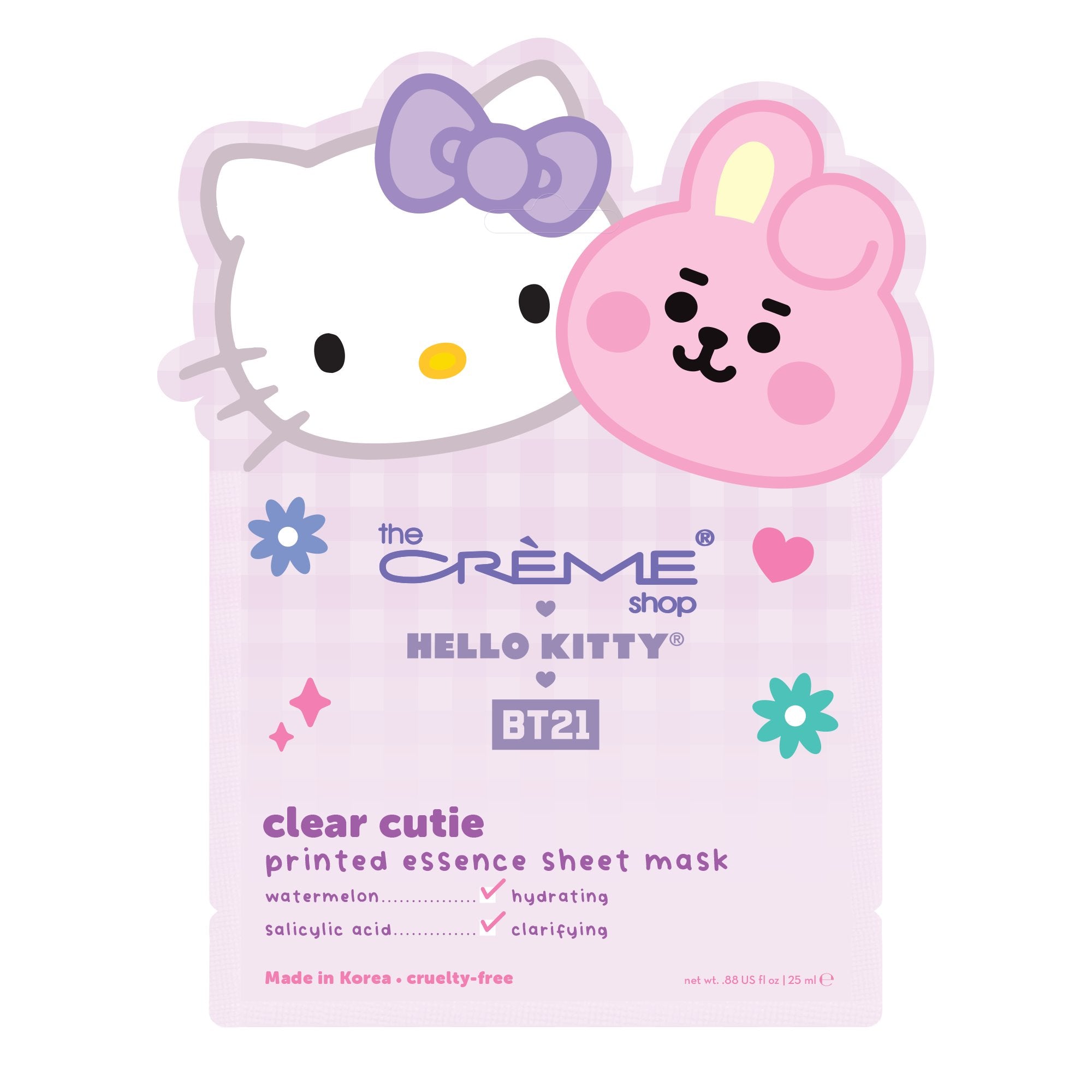 Hello Kitty & BT21 Clear Cutie Printed Essence Sheet Mask