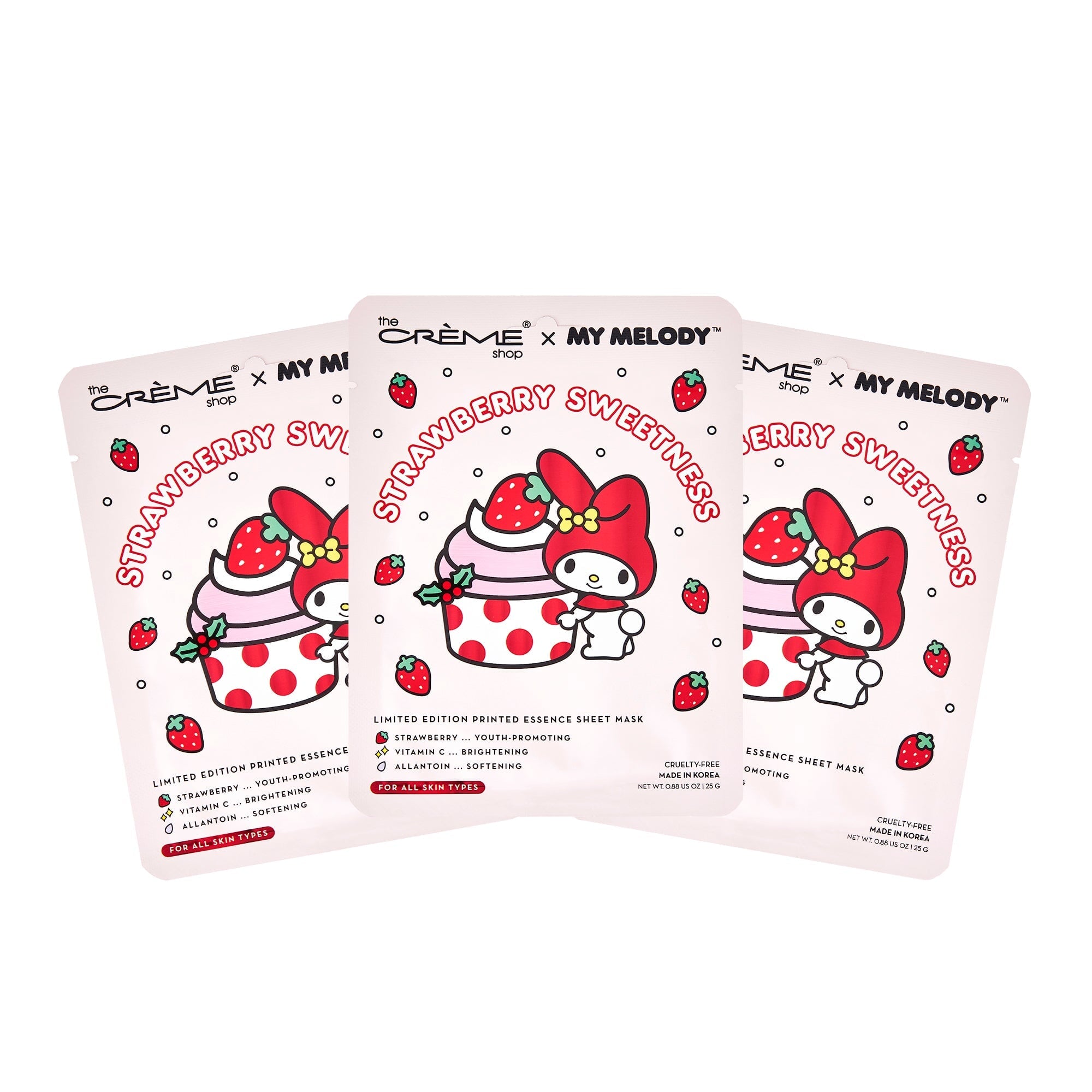 My Melody Berry Kawaii Printed Essence Sheet Mask (Set of 3) - $12 Val –  The Crème Shop