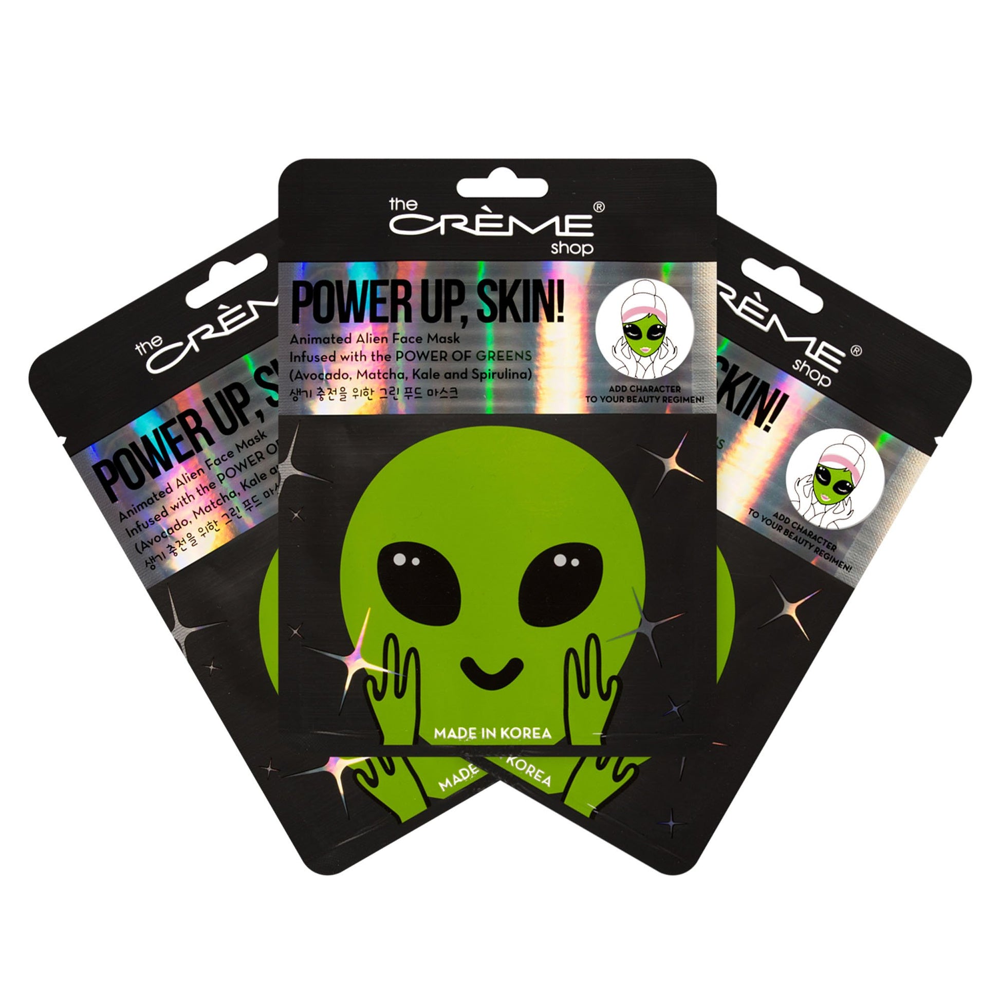 Power Up, Animated Alien Face Mask - Power of Greens – The Crème Shop