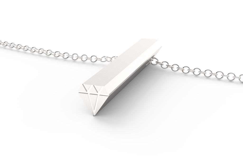 A sterling silver Diamond shaped Hidden Message Necklace