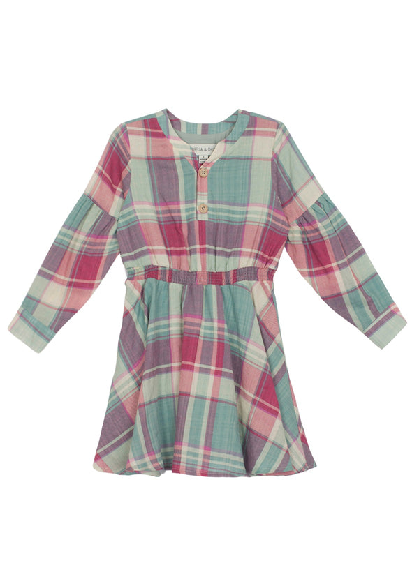 Mabel & Honey Rowen Woven Plaid Dress - Whoopsie Daisy