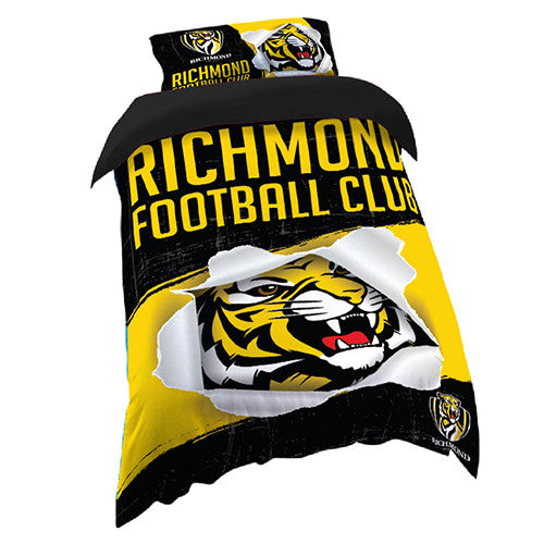 Richmond Tigers Single Quilt Doona Duvet Cover Pillow Case Set