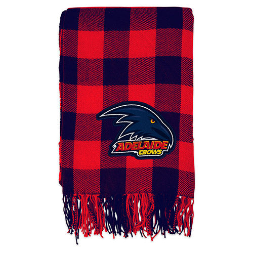 Adelaide Crows Tartan Throw Rug Blanket