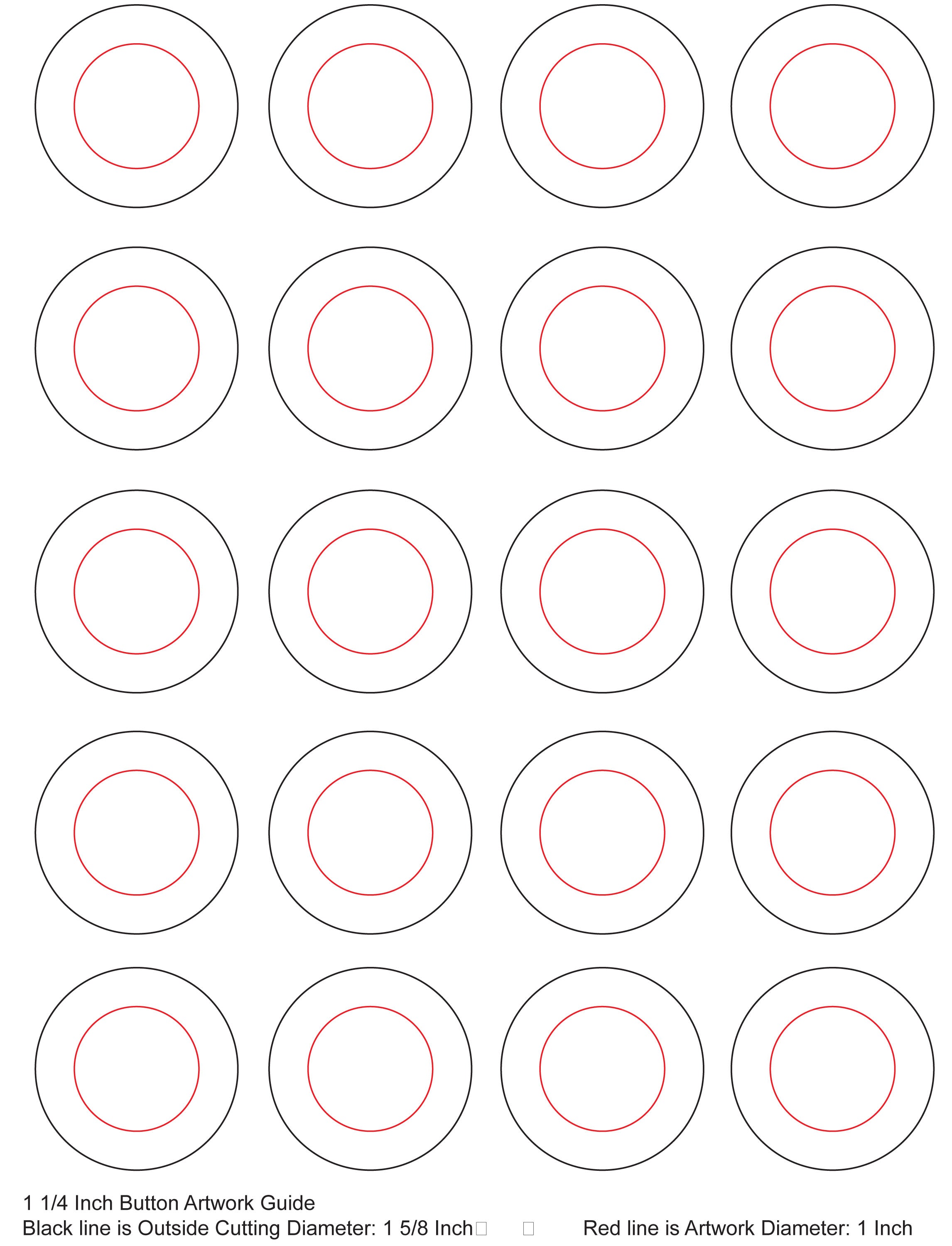 1 Inch Free Printable Button Designs