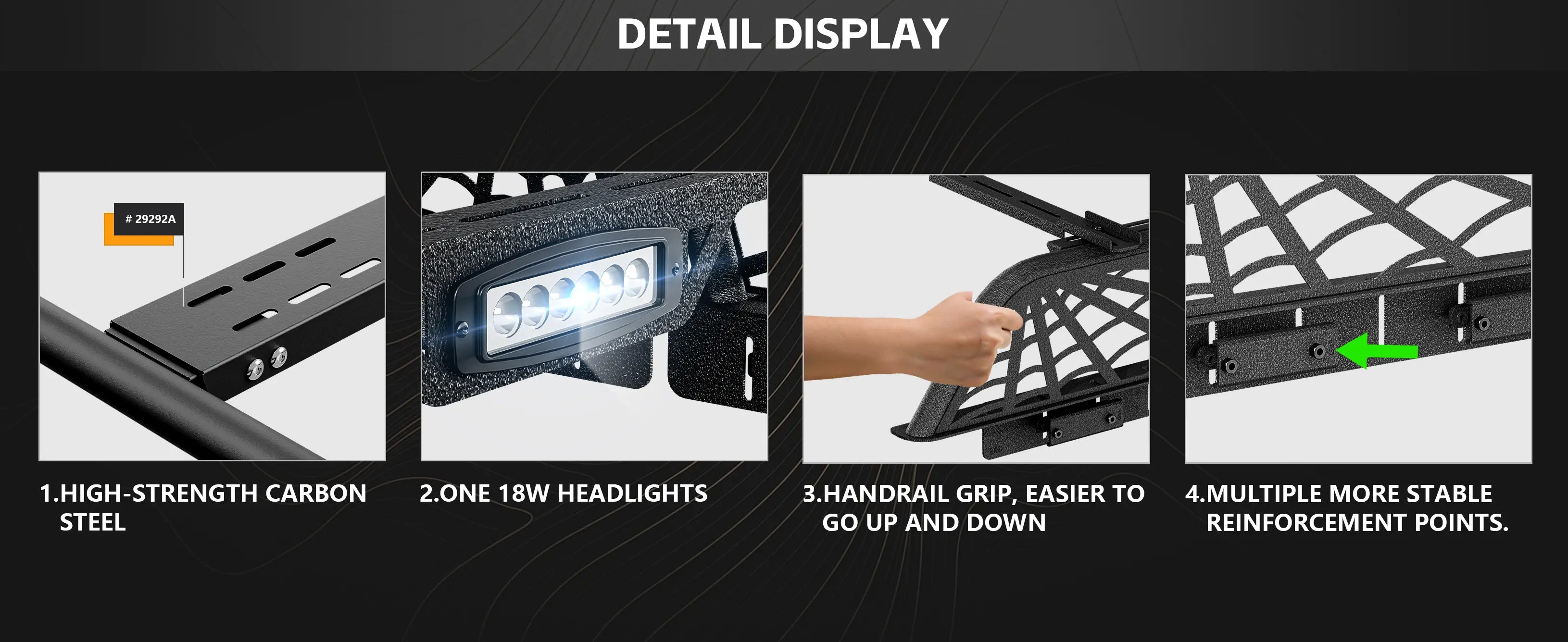 9 inch High Overland Bed Racks for Jeep Gladiator Compatible with 2005-2025 Toyota Tacoma & 2020-2025 Gladiator JT