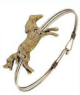 Burnished Gold Tone Horse Bracelet