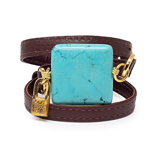 Turquoise Leather Wrap Bracelet