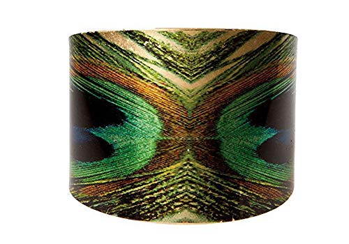 Peacock Pattern Wide Cuff Bracelet