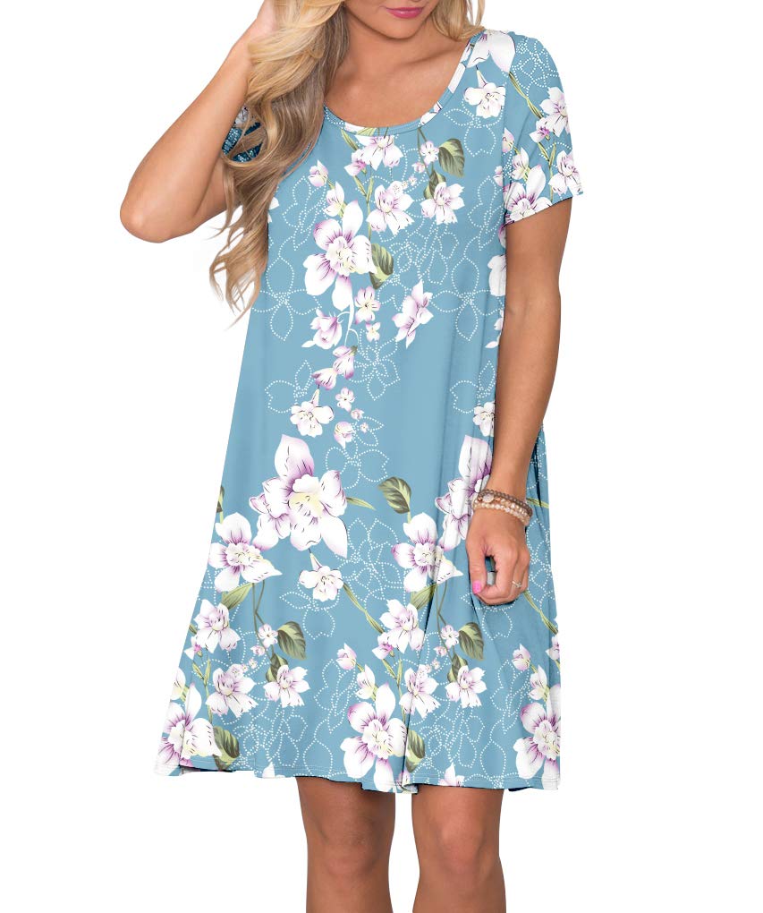 Summer Magnolia Pale Blue Swing Dress