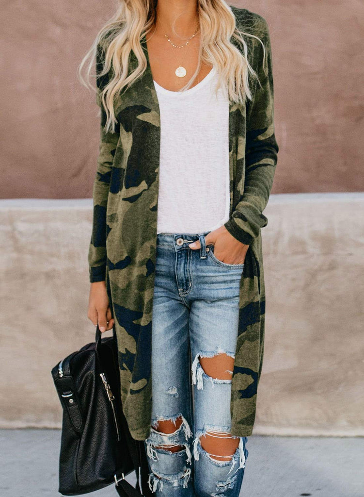 camo sweater cardigan