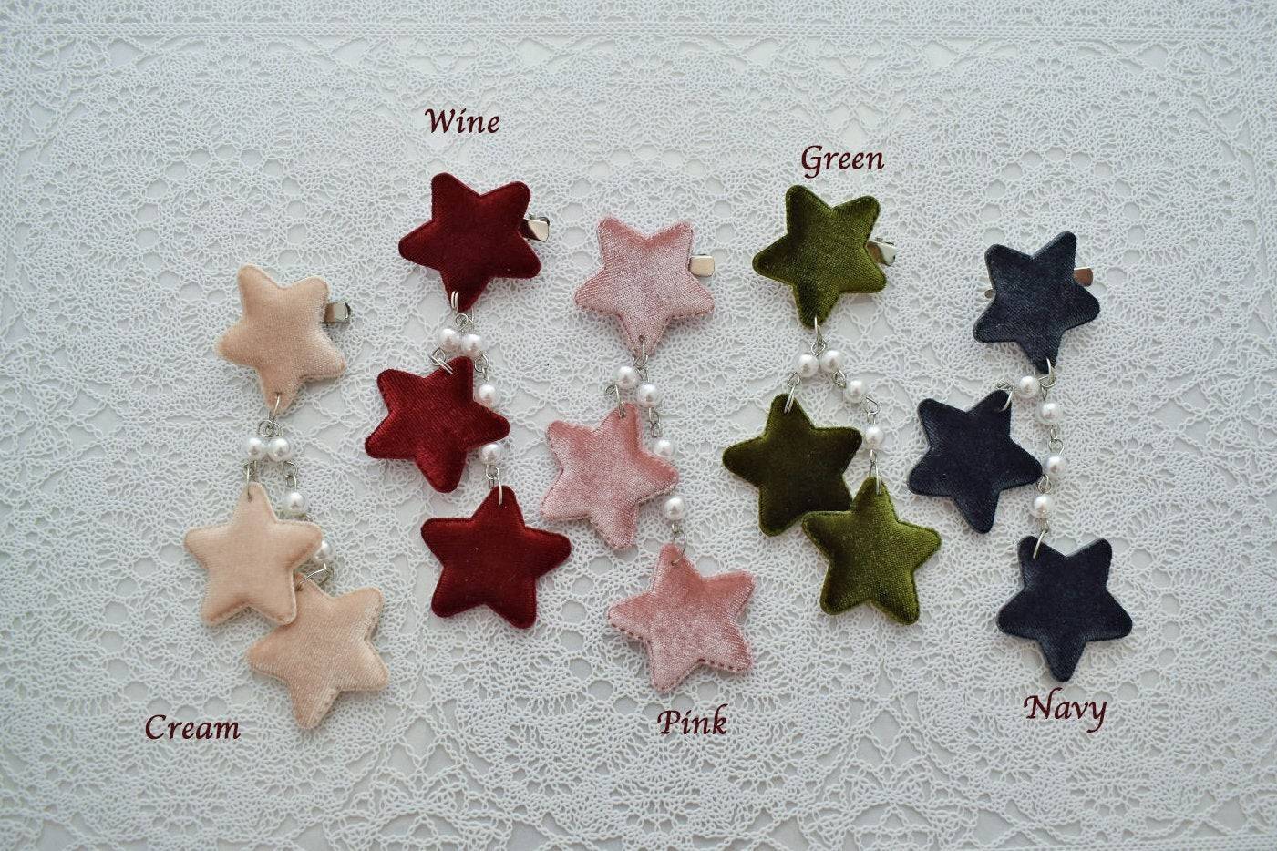 Fuzzy Star Hair Clips