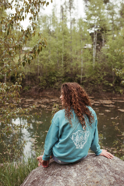 take me to the wildflowers teal pullover