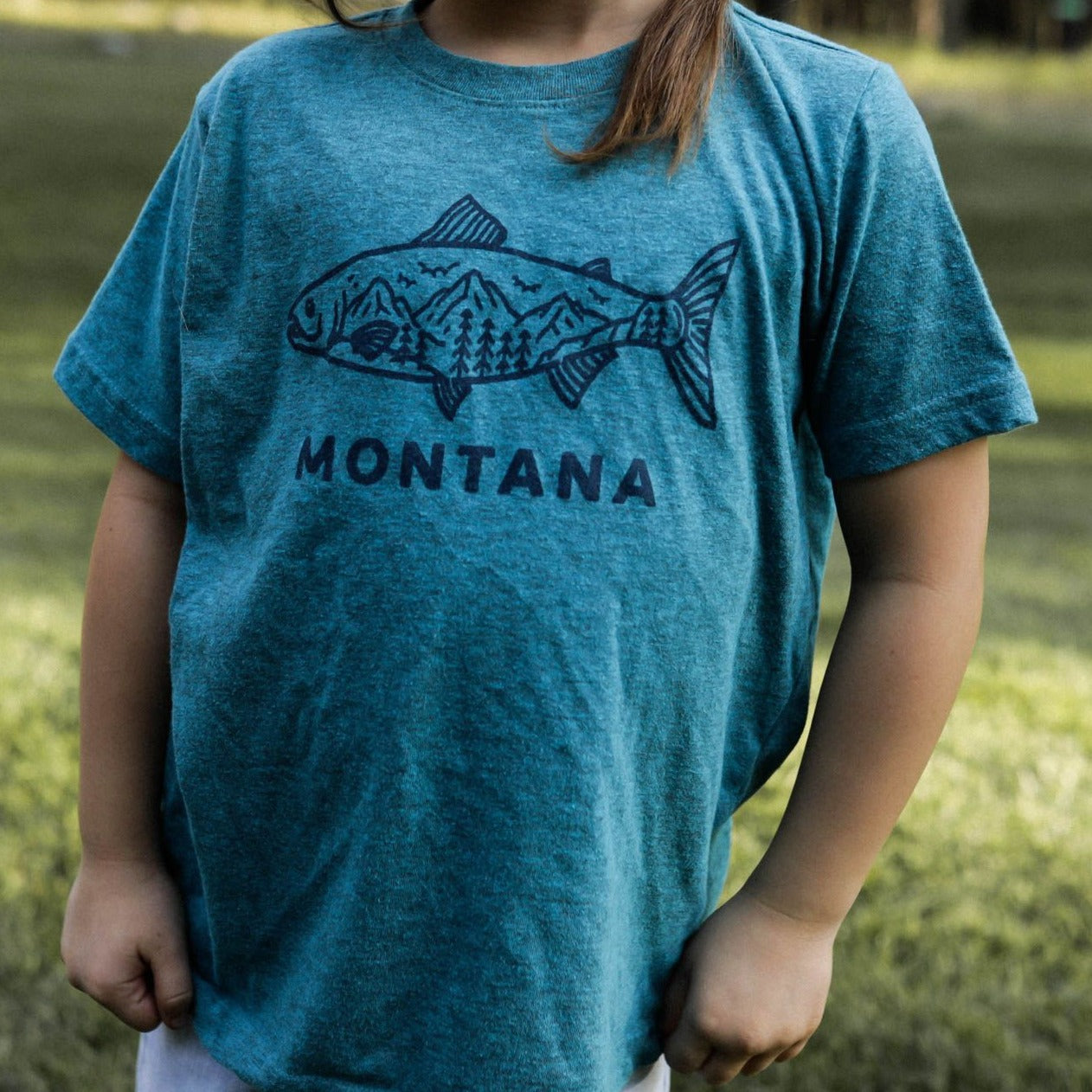 Montana Fish Toddler Tee - Deep Teal