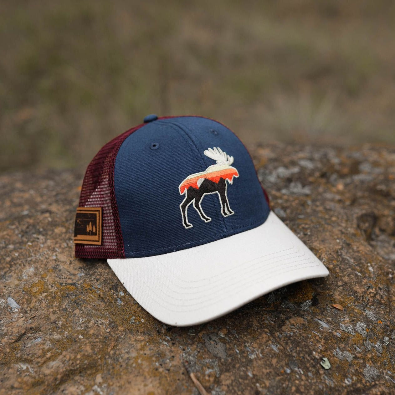 Mountain Moose Montana Leather Patch Trucker - Navy