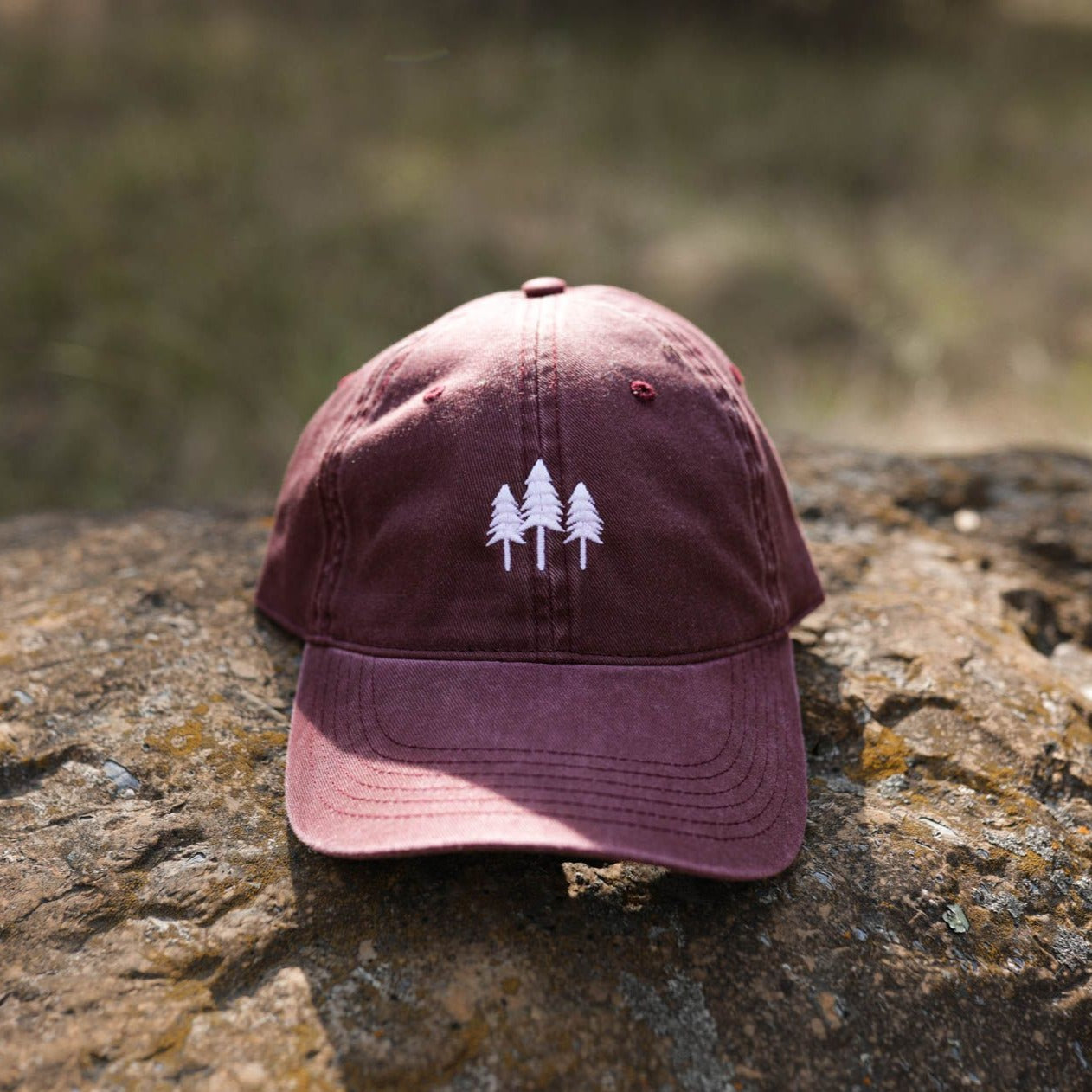 Three Tree Dad Hat - Maroon