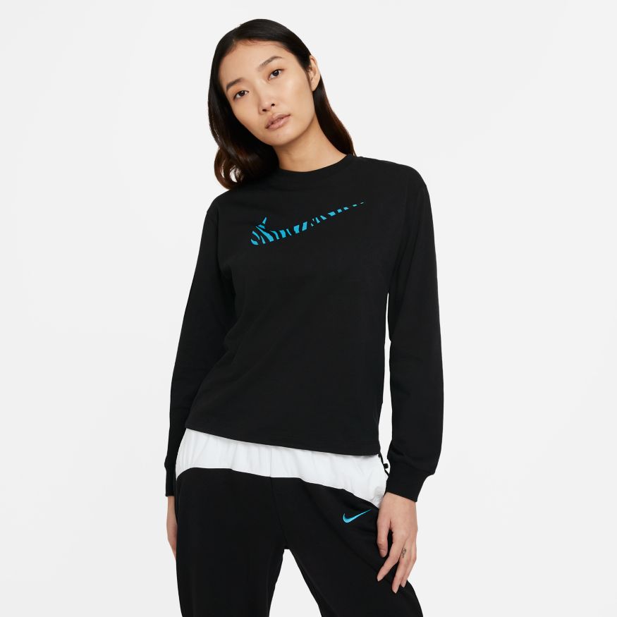 nike sportswear icon clash women's long sleeve top white