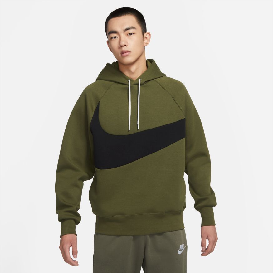 nike men's sportswear swoosh sherpa pullover hoodie